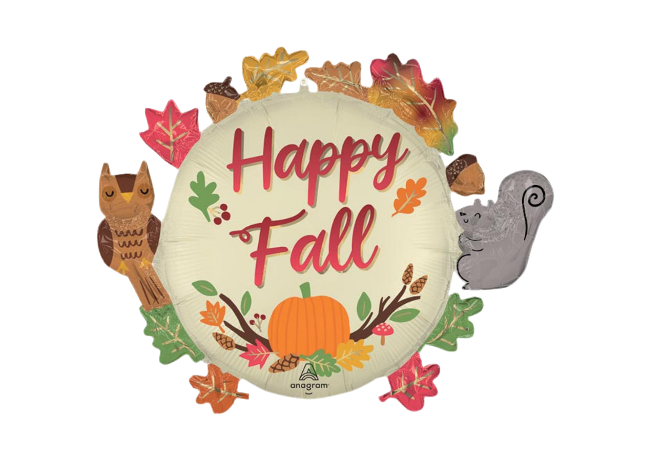 Anagram 32" Satin Happy Fall Critters Foil Balloon